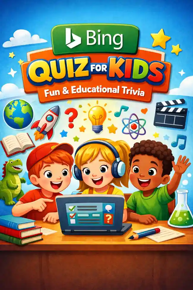 Play the Bing Quiz For Kids today! Answer fun and educational questions about science, geography, history, and pop culture. Perfect for children of all ages.